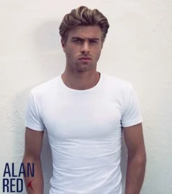 Alan Red ottawa 2pack o neck tee s/s white