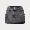 Alix the Label Asymetric denim mini skirt charcoal grey 2407232684-917
