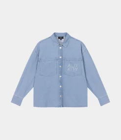 Alix the Label Chambray peplum denim blouse denim blue 2503938043-200