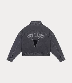 Alix the Label Cropped tape denim jacket grey washed 2502432034-918