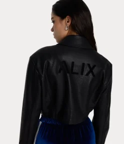 Alix the Label Faux leather blouse black 2412405941-999