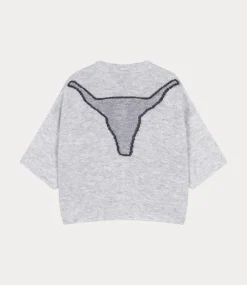 Alix the Label Short sleeve cardigan light grey melange 2502741099-940