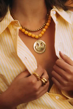 Bonnie Studios smiley big pendant gold BS794-Gold