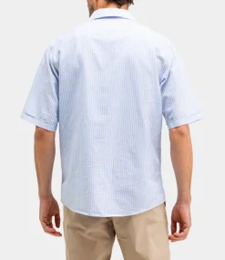 Butcher of Blue Anthony Resort Stripe Shirt SS Horizon Blue M2514013-823