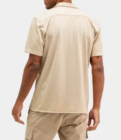 Butcher of Blue Mikey Work Shirt SS Stone Beige M2514024-632