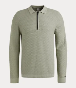 Cast Iron Polo l/s cotton modal seagrass CPS2502820-6169