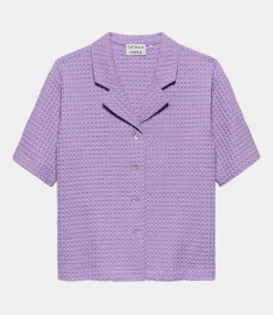 Catwalk Junkie Resort textured blouse Purple Sky 2502021614-622