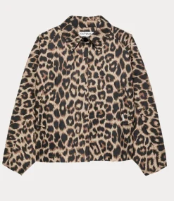 Catwalk Junkie Short leopard trenchcoat grey morn 2502012610-142