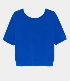 Catwalk Junkie Soft short sleeve knit with Vneck Nautical Blue 2502010812-181