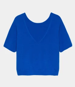 Catwalk Junkie Soft short sleeve knit with Vneck Nautical Blue 2502010812-181