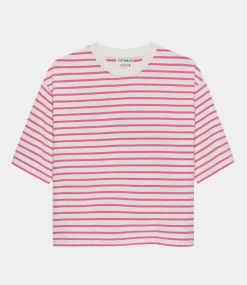 Catwalk Junkie Striped loose fit Tshirt Pink Lemonade 2502020224-874