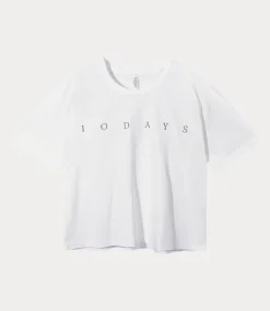 10Days Short sleeve tee logo ecru 20-740-5201-1002