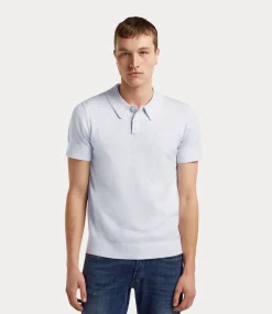 Denham Eaton knitted polo ssb light grey marl 01-25-02-71-041