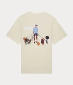 Filling Pieces Dog walker tee antique white