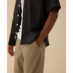 Foret Hush ss shirt washed black F4106-F4106