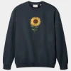 Foret sun embroidered sweatshirt navy F9015-NAVY