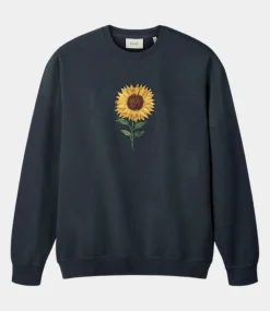 Foret sun embroidered sweatshirt navy F9015-NAVY