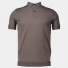 Genti Polo button s/s mid brown K2046-1260-044