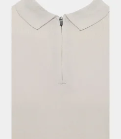 Genti Polo zip s/s mid brown beige K2053-1260-044