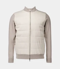 Gentiluomo Jacket contrast knit mid brown K2092-263-044