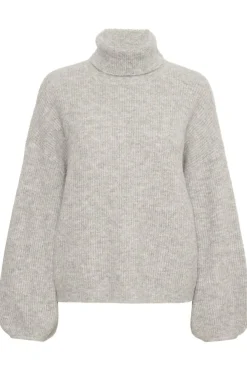 Gestuz Alpha ls rollneck light grey melange