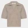 Gestuz GZalpha ss polo pullover Warm Sand Melange 10910035-1512141