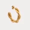 Label Kiki Big braided hoop gold KSH2541-GOLD