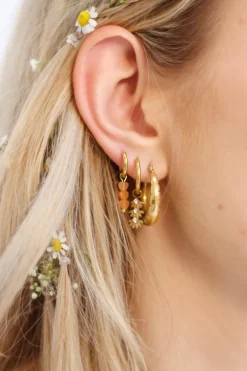 Label Kiki Big stripes hoop gold KSH1291-GOLD