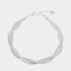 Label Kiki Braided snake bracelet silver KSA1472-SILVER