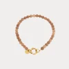 Label Kiki Brown beads bracelet gold KSA2691-GOLD