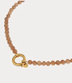 Label Kiki Brown snake necklace gold KSK1671-GOLD