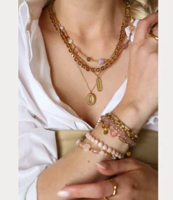 Label Kiki Cat eye necklace gold KSK1731-GOLD