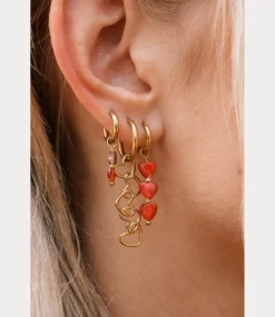 Label Kiki Connected hearts hoop gold KSH2461-GOLD