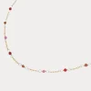 Label Kiki Dottie ruby necklace gold KSK1691-GOLD