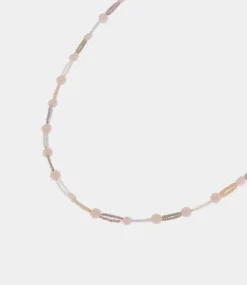 Label Kiki Double white necklace gold KSK1751-GOLD