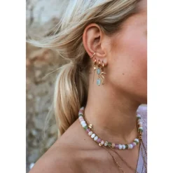 Label Kiki Fluorite heart hoop gold KSH1891-GOLD