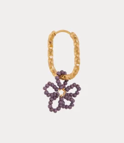Label Kiki Label Kiki Flower beads purple hoop gold KSH2491-GOLD