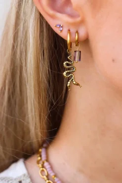 Label Kiki Purple leaves gold