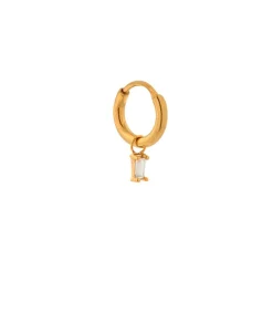 Label Kiki Single CZ white hoop gold - KSH361-GOLD
