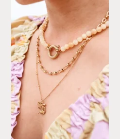 Label Kiki Yellow snake necklace gold KSK1741-GOLD