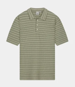 Law of the Sea Vague knitted polo vetiver 10059-405