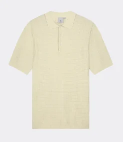 Law of the Sea Yohei knitted polo vanilla 10060-502