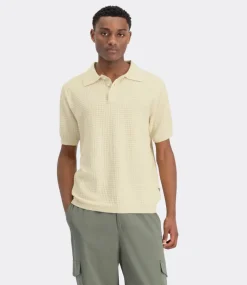 Law of the Sea Yohei knitted polo vanilla 10060-502