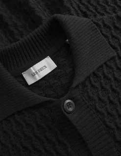 Les Deux Gespertus SS Knit Shirt black LDM310157-100100