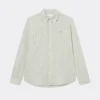 Les Deux Kristian Linen B.D. Shirt light ivory lichen green LDM410150-218510