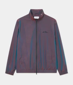 Les Deux smith shiny tech track jacket oil green 1000128-517