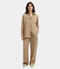 Olaf drapey shirt ls cinnamon W200309-CINNAMON