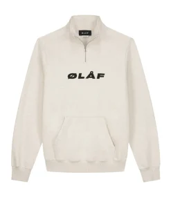 Olaf Olaf Italic zip mock ecru heather M990202-ECRU