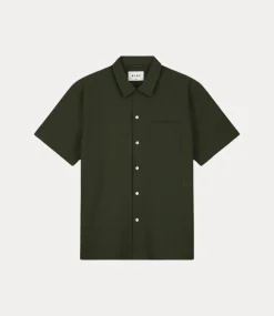 Olaf Olaf seersucker shirt ss dk green M170303-DK GREEN