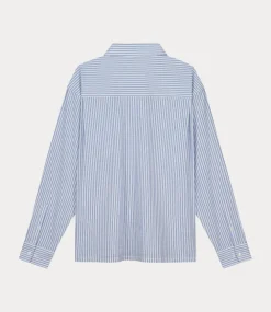 Olaf oxford stripe shirt ls blue stp M200302-BLUE STP